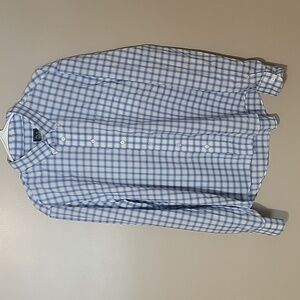 Jos. A.‎ Bank Button Down Longsleeve Plaid Shirt Blue/White Mens Size XL